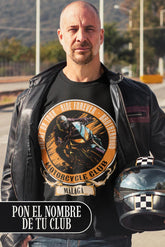 Camiseta de motero personalizada para los amigos que salen en grupo y que quieren tener una camiseta con el nombre del club de moteros